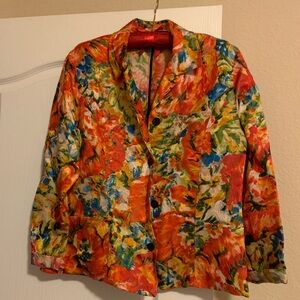 Multi colored spring silk jacket